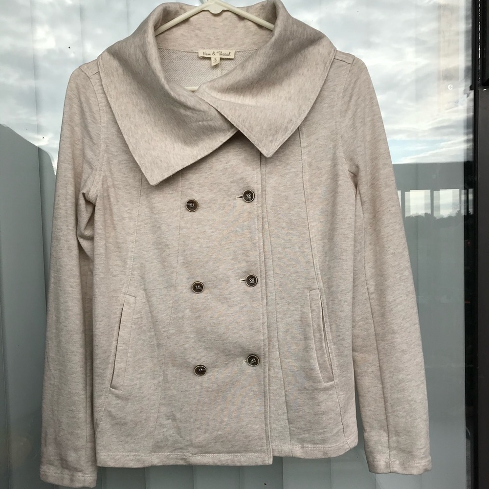 Hem & Thread net striped top back small jacket